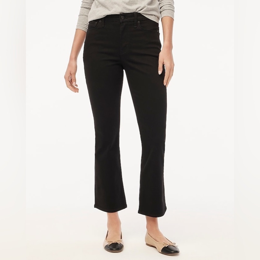 J. Crew Mid- Rise Flare Crop Black Jeans